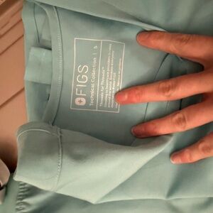 Figs Aqua Blue Scrub Top